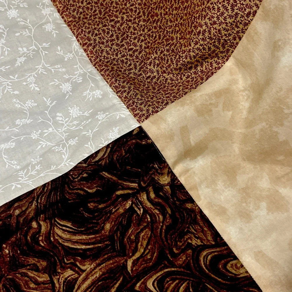 Handmade Patchwork Quilt Fall Themed Machine Sewn Faux Suede Back 40